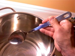Stainless steel spoon for stirring wort. Stainless steel spoon for stirring wort